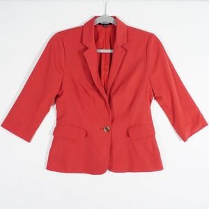 Express Womens Red Blazer Size XS Single Breasted One Button Suit Coat Jacket